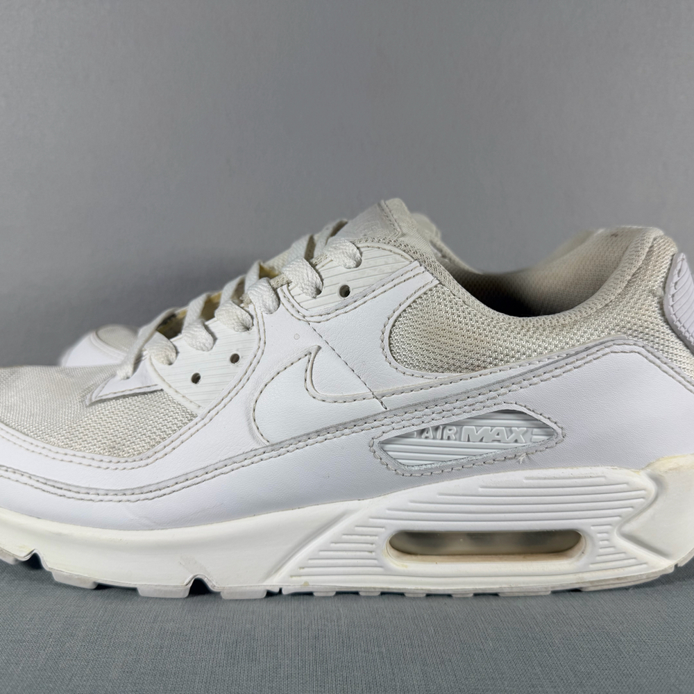 Nike Air Max 90 Mens 11.5 Triple White CN8490-100 Running Shoes